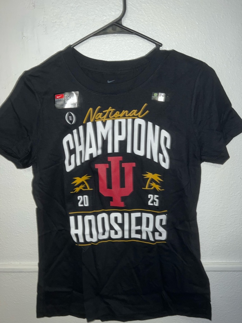 Nike Black, Red and Gold 'Hoosiers National Champions 2025' Tee